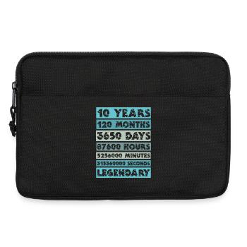 10 Years - Anniversary, Company, Birthday, Wedding - Laptop bag 13" - black - Front