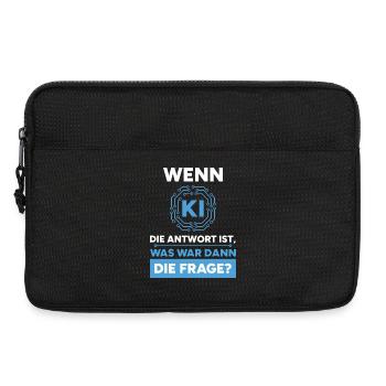 Künstliche Intelligenz Frage Antwort Spruch - Laptoptasche 13" - Schwarz - Vorne