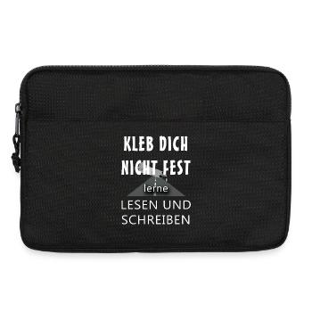 Kleb dich nicht fest lerne lesen und schreiben - Laptoptasche 13" - Schwarz - Vorne