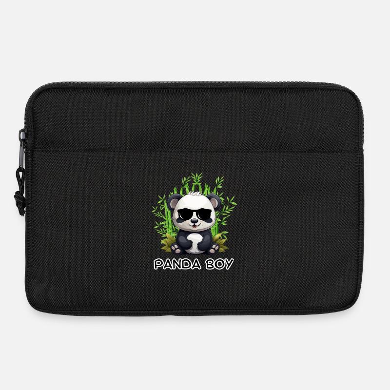 Panda Boy: Panda Design with Glasses - Laptop bag 13" - black
