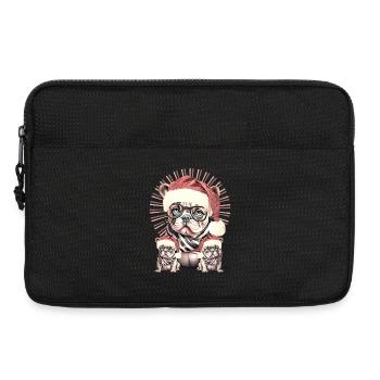 Weihnachtsbulldog mit Brille - Laptoptasche 13" - Schwarz - Vorne