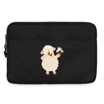 Blumenkranz Schaf Illustration - Laptoptasche 13" - Schwarz - Vorne