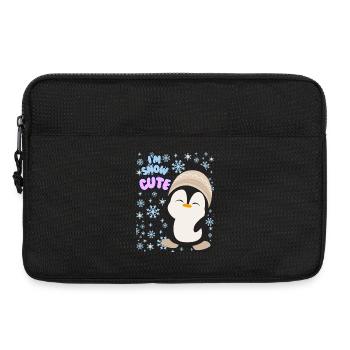 Niedlicher Winter-Pinguin-Pullover für Damen, ich bin schneeweiß süß - Laptoptasche 13" - Schwarz - Vorne