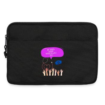 Je suis aide soignant e png - Sacoche pour ordinateur portable 13 pouces - noir - Devant