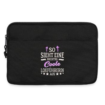 So sieht eine richtig coole Lokführerin aus - Laptoptasche 13" - Schwarz - Vorne