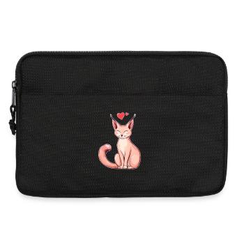 Rosy Cat with Heart – Loving & Playful - Laptop bag 13" - black - Front