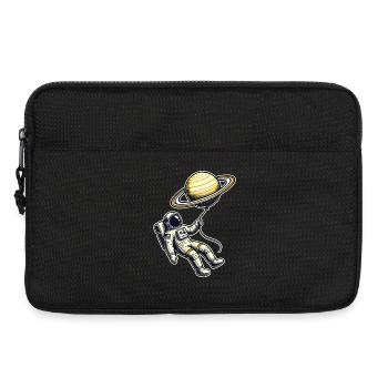 Schwebend mit Saturn – Astronaut Ballon Design - Laptoptasche 13" - Schwarz - Vorne