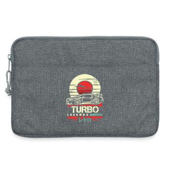 Retro JDM Turbo – Design de voiture japonais - Sacoche pour ordinateur portable 13 pouces - gris chiné - Devant