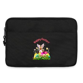 Süßer Osterhase mit bunten Eiern - Laptoptasche 13" - Schwarz - Vorne