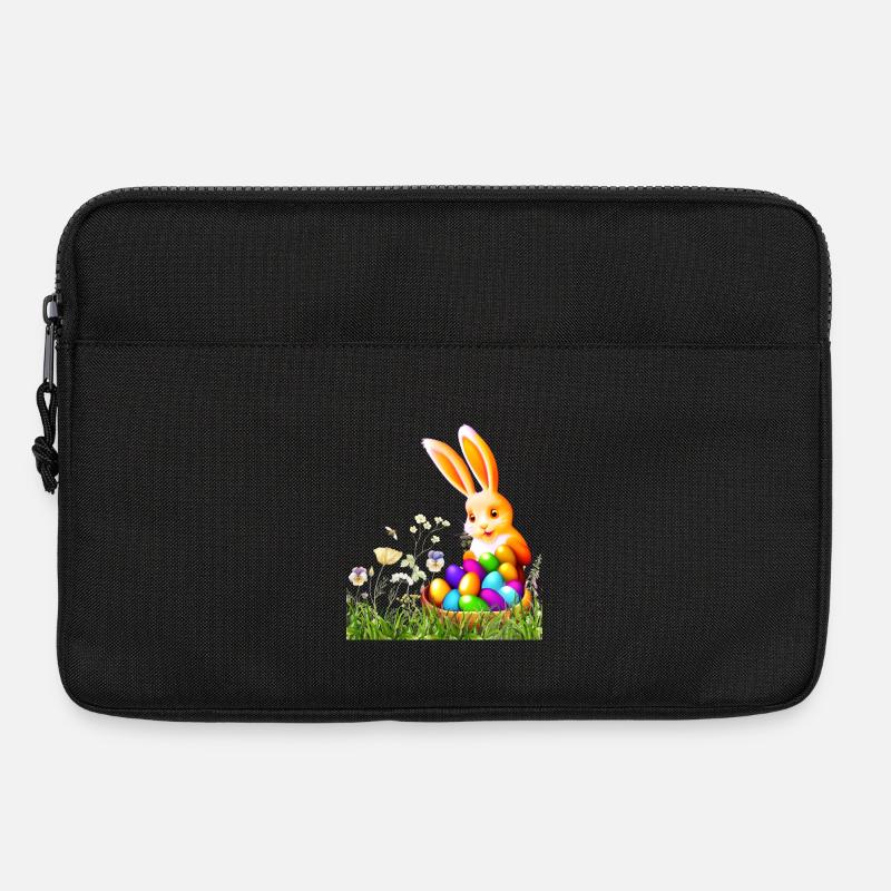 Osterhase mit bunten Eiern - Laptoptasche 13" - Schwarz