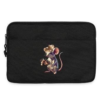 Cowboy-Maus mit Steckenpferd - Laptoptasche 13" - Schwarz - Vorne