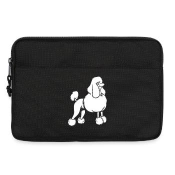 Elegant Poodle Silhouette White Minimalist - Laptop bag 13" - black - Front