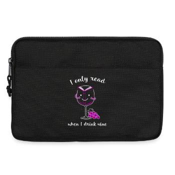 Ich lese nur wenn ich Wein trinke. - Laptoptasche 13" - Schwarz - Vorne