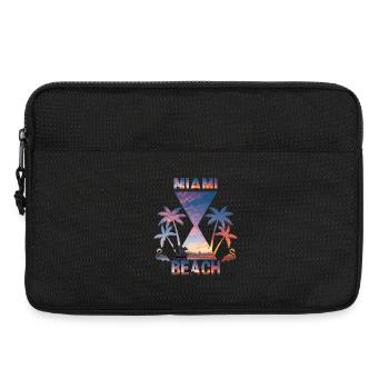 Miami Beach Sunset Silhouette Design - Laptop bag 13" - black - Front