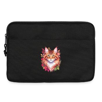 Maine Coon Cat Portrait - Laptop bag 13" - black - Front
