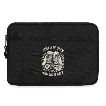 Just a Woman Who Loves Beer - Laptoptasche 13" - Schwarz - Vorne