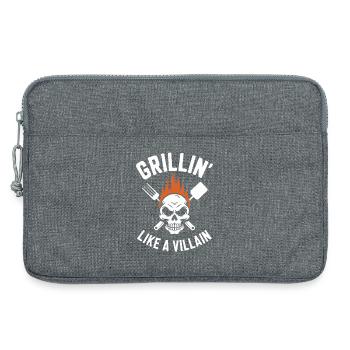 Griller le crâne Inferno T-Shirt Design - Sacoche pour ordinateur portable 13 pouces - gris chiné - Devant