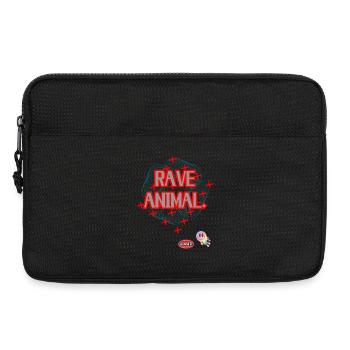 RAVE ANIMAL – Techno Streetwear Design - Sacoche pour ordinateur portable 13 pouces - noir - Devant