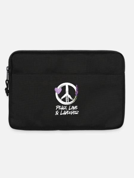 Love, Peace & Lavender - Laptoptasche 13" - Schwarz
