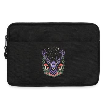 Cerf mystique avec des constellations et des champignons - Sacoche pour ordinateur portable 13 pouces - noir - Devant