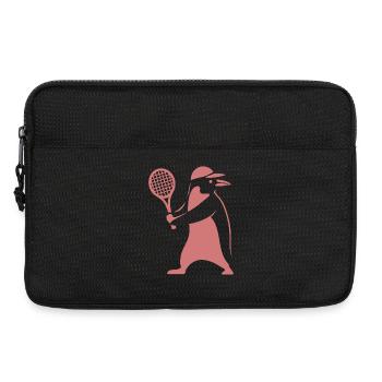 Minimaliste Pingouin Tennis Joueur de revers - Sacoche pour ordinateur portable 13 pouces - noir - Devant