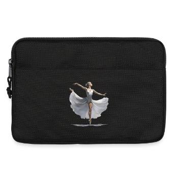 Illustration élégante danseuse de ballet - Sacoche pour ordinateur portable 13 pouces - noir - Devant