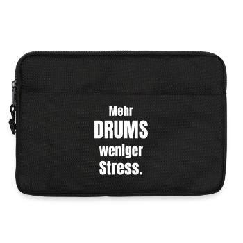 Mehr Drums Weniger Stress T-Shirt - Laptoptasche 13" - Schwarz - Vorne