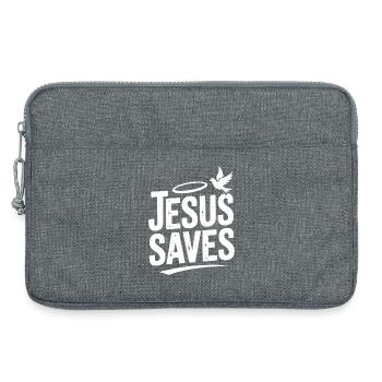 Jesus Saves - Laptop bag 13" - heather grey - Front