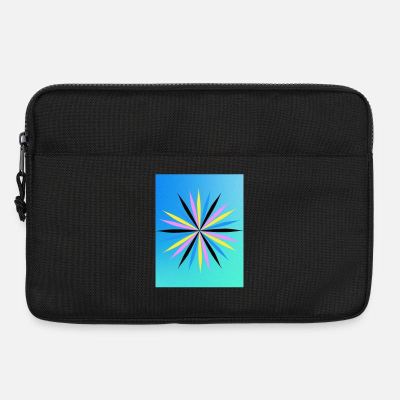 Lebendiges geometrisches Starburst-Design - Laptoptasche 13" - Schwarz