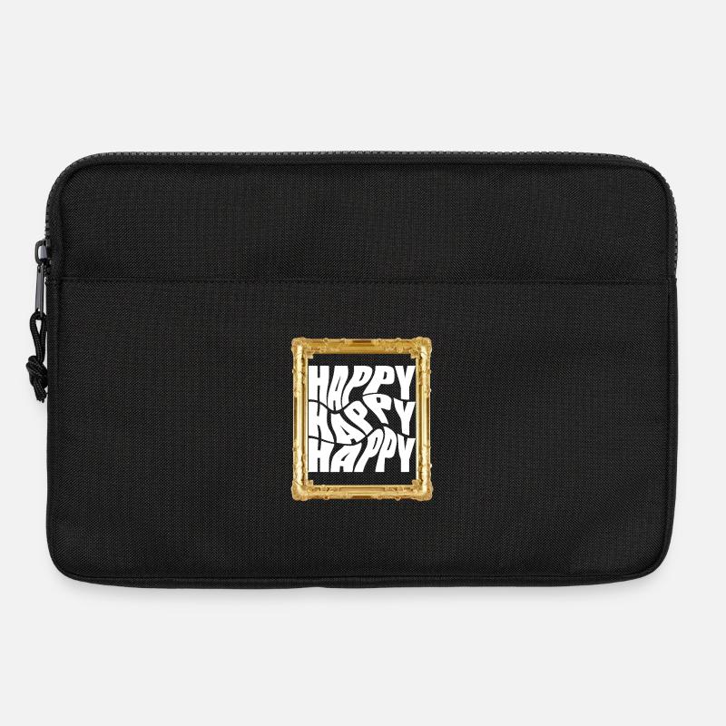Fröhlicher Retro Schriftzug - Laptoptasche 13" - Schwarz