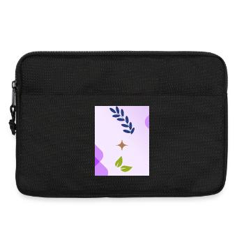 Minimalist Nature-inspired Leaf Design - Laptop bag 13" - black - Front