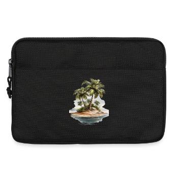 Tropical Palm Island Illustration - Laptop bag 13" - black - Front