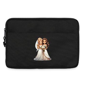 Les mariés lesbiens pendant le mariage - Sacoche pour ordinateur portable 13 pouces - noir - Devant