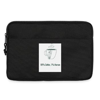 Humour Café 99% Caféine 1% Humain - Sacoche pour ordinateur portable 13 pouces - noir - Devant