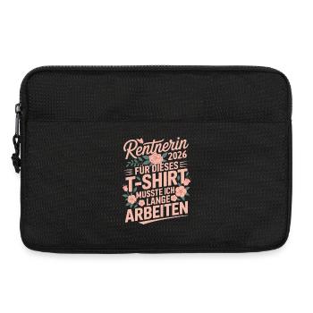 Rentnerin 2026 Blumen Spruch Rente lange arbeiten - Laptoptasche 13" - Schwarz - Vorne