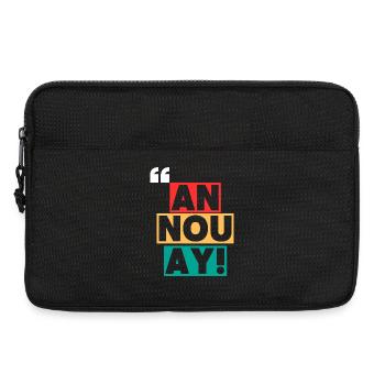 Kreolisches T-Shirt "Pa ni pwoblèm" - Laptoptasche 13" - Schwarz - Vorne