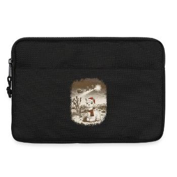 Mignon Alpaga de Noël + Père Noël + Traîneau à rennes - Sacoche pour ordinateur portable 13 pouces - noir - Devant
