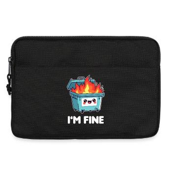 Kawaii Burning Trash Can - Laptop bag 13" - black - Front