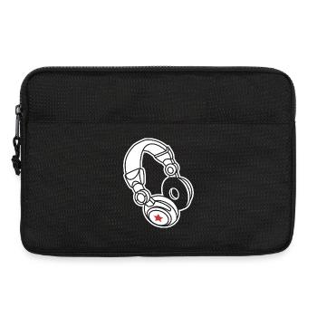 Headphones Star : Musique et ambiance de fête - Sacoche pour ordinateur portable 13 pouces - noir - Devant