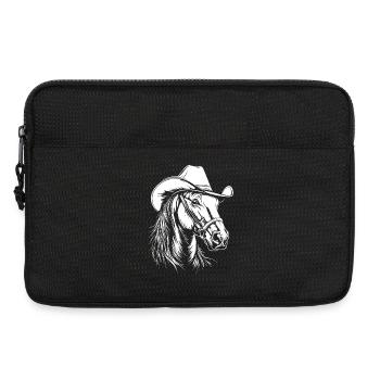 Pferd Cowboy Hut Western - Laptoptasche 13" - Schwarz - Vorne