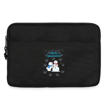 Ours polaire et bonhomme de neige - Sacoche pour ordinateur portable 13 pouces - noir - Devant
