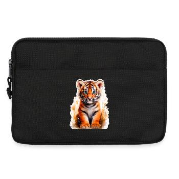 Petit tigre - Sacoche pour ordinateur portable 13 pouces - noir - Devant