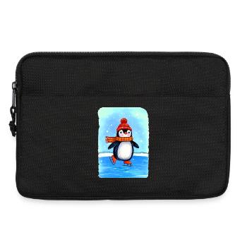 Petit pingouin patineur patineur - Sacoche pour ordinateur portable 13 pouces - noir - Devant