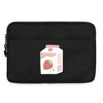 Erdbeer-Milch-Box-Illustration - Laptoptasche 13" - Schwarz - Vorne