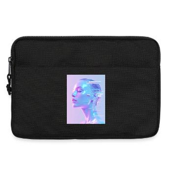 Holographic Glitch Portrait - Laptop bag 13" - black - Front