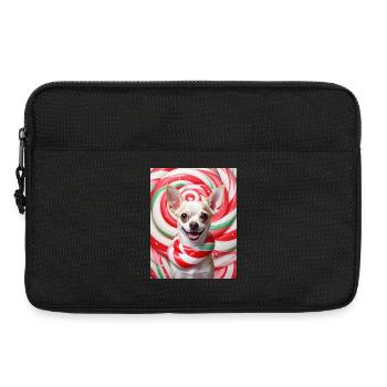 Candy Dog in Peppermix Background - Laptop bag 13" - black - Front