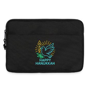 Frohes Chanukka Taube des Friedens Neon - Laptoptasche 13" - Schwarz - Vorne