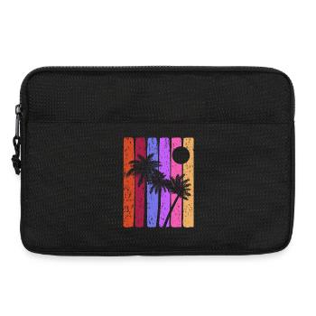 Rayures tropicales coucher de soleil - Sacoche pour ordinateur portable 13 pouces - noir - Devant