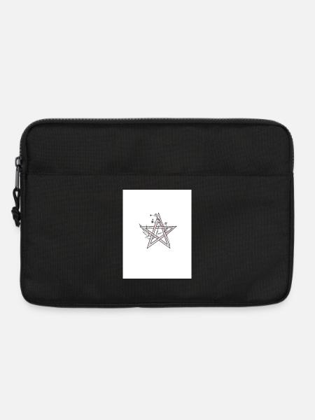 Floral Pentagram Sketch - Laptop bag 13" - black