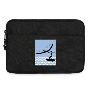 Wingfoil Silhouette am Meer - Laptoptasche 13" - Schwarz - Vorne